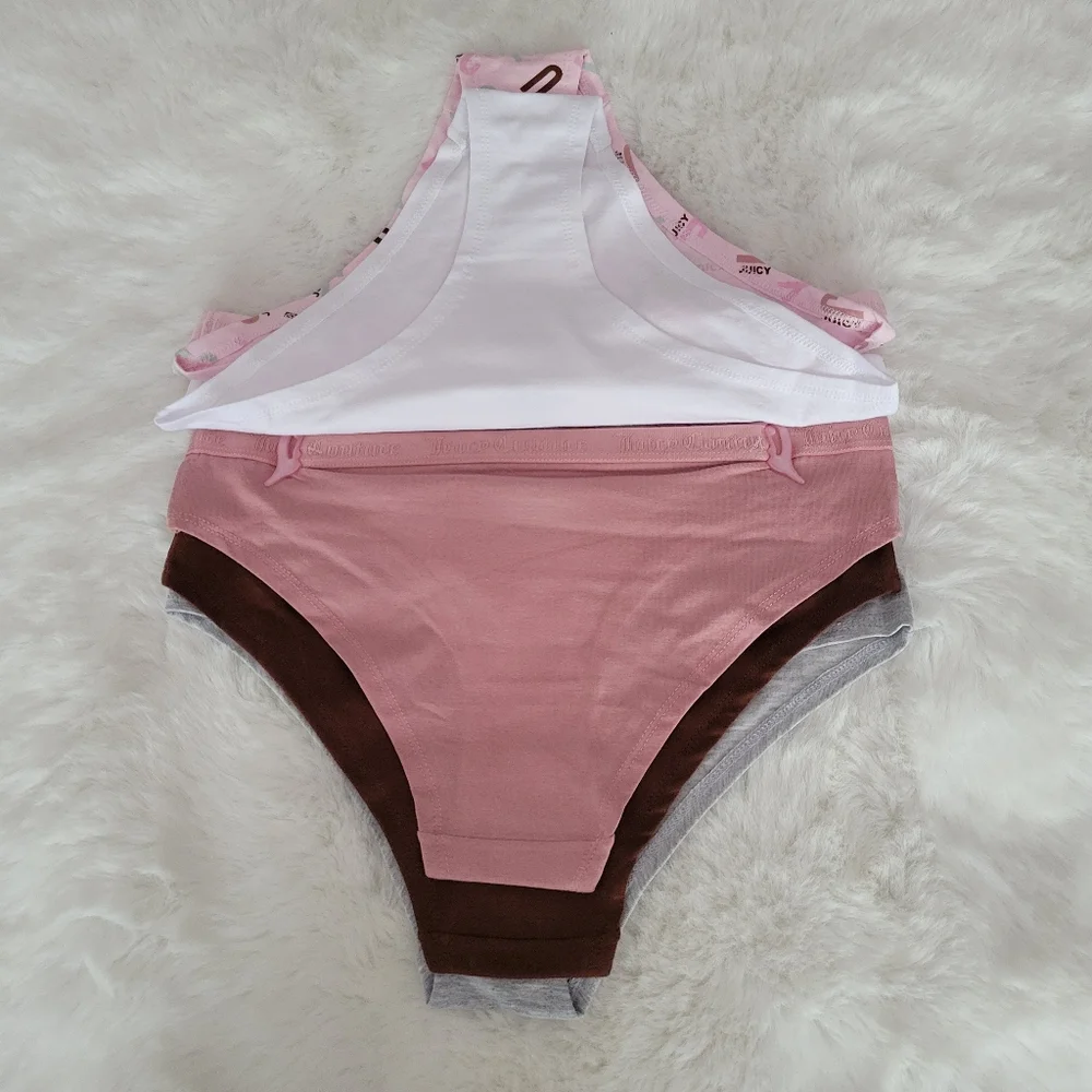🩷9JUICY COUTURE BRAND NEW 5-PACK COTTON SPANDEX PANTIES SIZE M